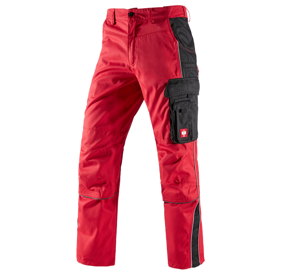 Pracovné nohavice: Nohavice do pása e.s.active + červená/čierna