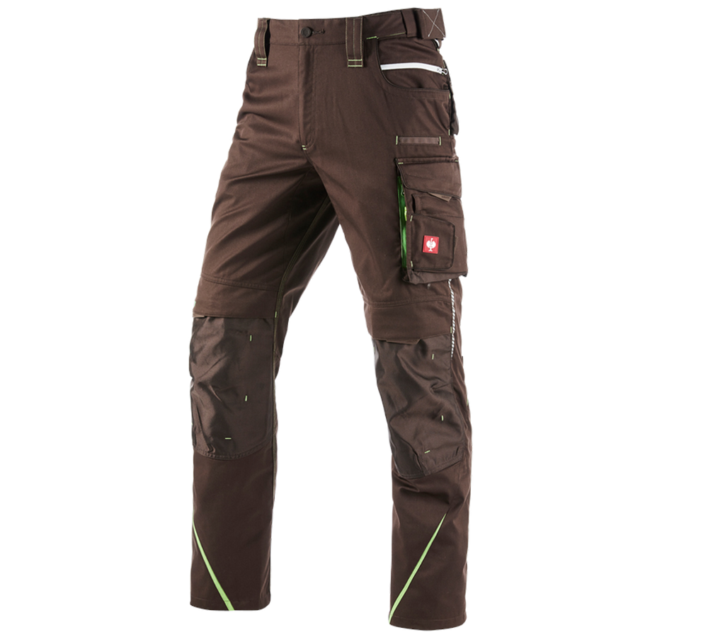 Pracovné nohavice: Zimné nohavice do pása e.s.motion 2020, pánske + gaštanová/morská zelená