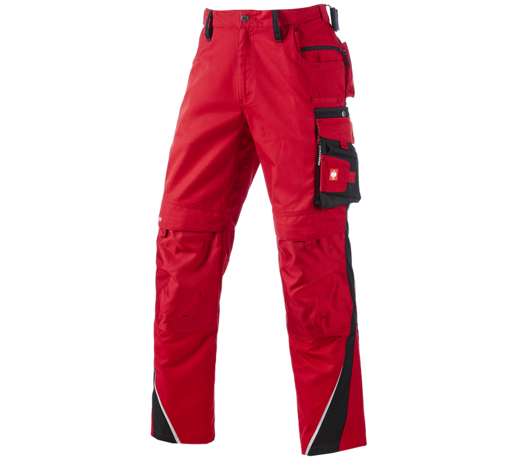 Pracovné nohavice: Zimné nohavice do pása e.s.motion + červená/čierna