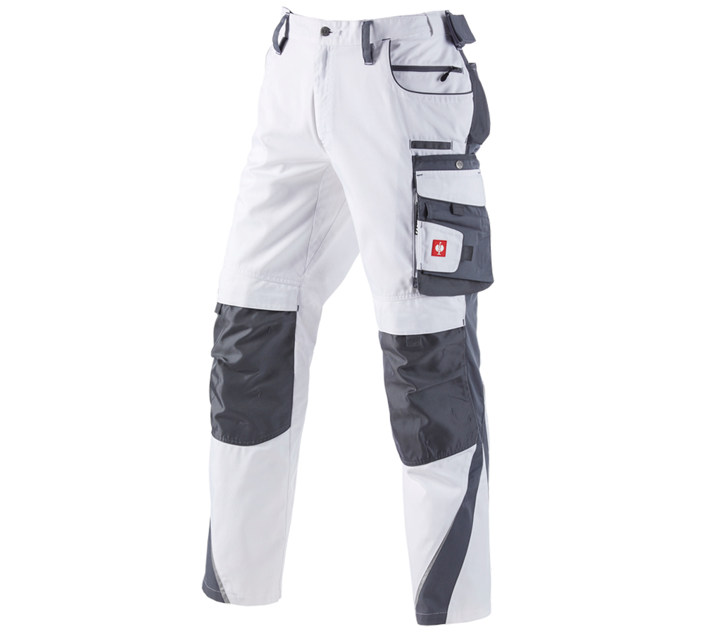 Pracovné nohavice: Nohavice do pása e.s.motion + biela/sivá