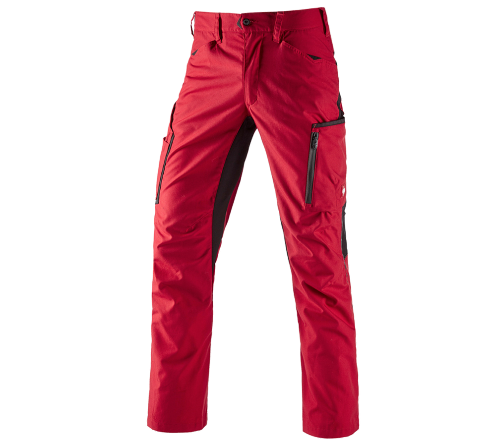 Pracovné nohavice: Nohavice do pása e.s.vision, pánske + červená/čierna