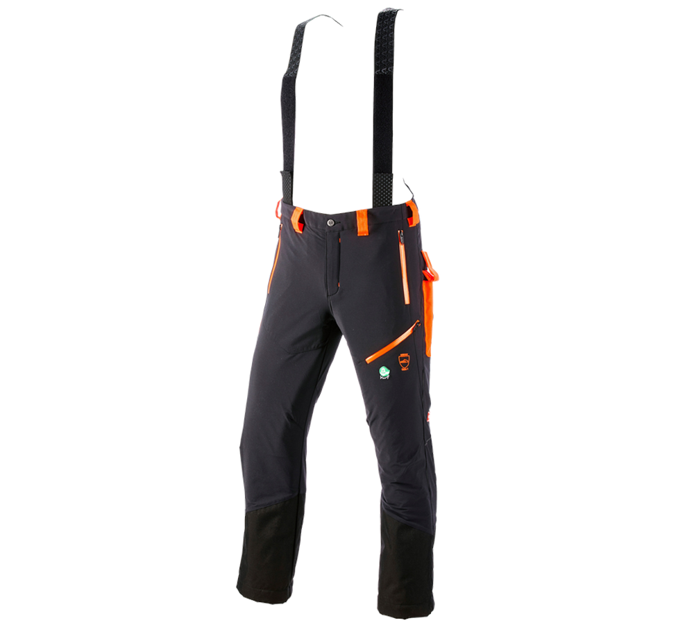 Pracovné nohavice: Nohavice pása funk.ochrany voči prerez. e.s.vision + čierna/výstražná oranžová