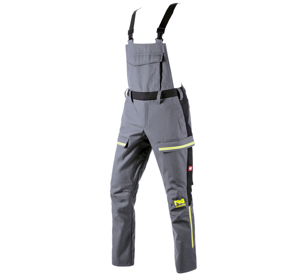 Pracovné nohavice: Nohavice s náprsenkou e.s.vision multinorm + sivá/čierna