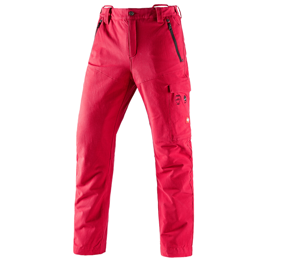 Oblečenie proti porezaniu: Les. nohav., ochr. proti prerez. e.s.cotton touch + ohnivá červená