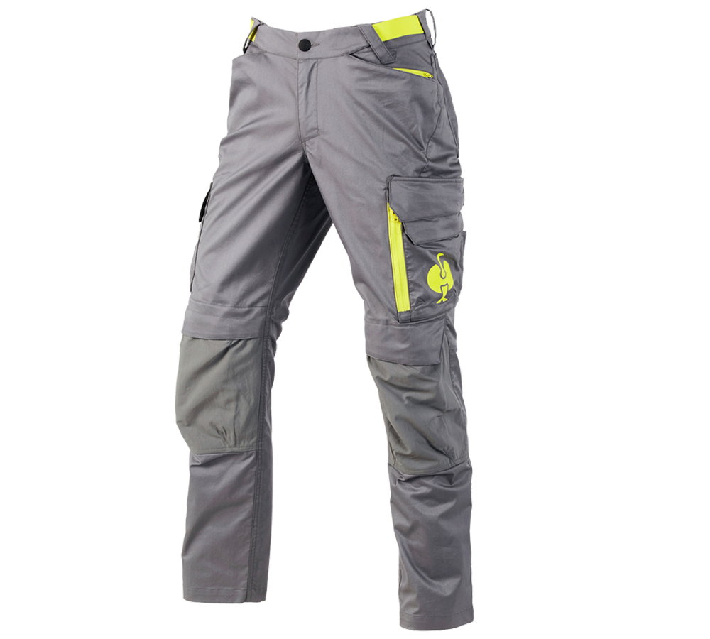 Pracovné nohavice: Nohavice do pása e.s.trail + čadičovo sivá/acidová žltá