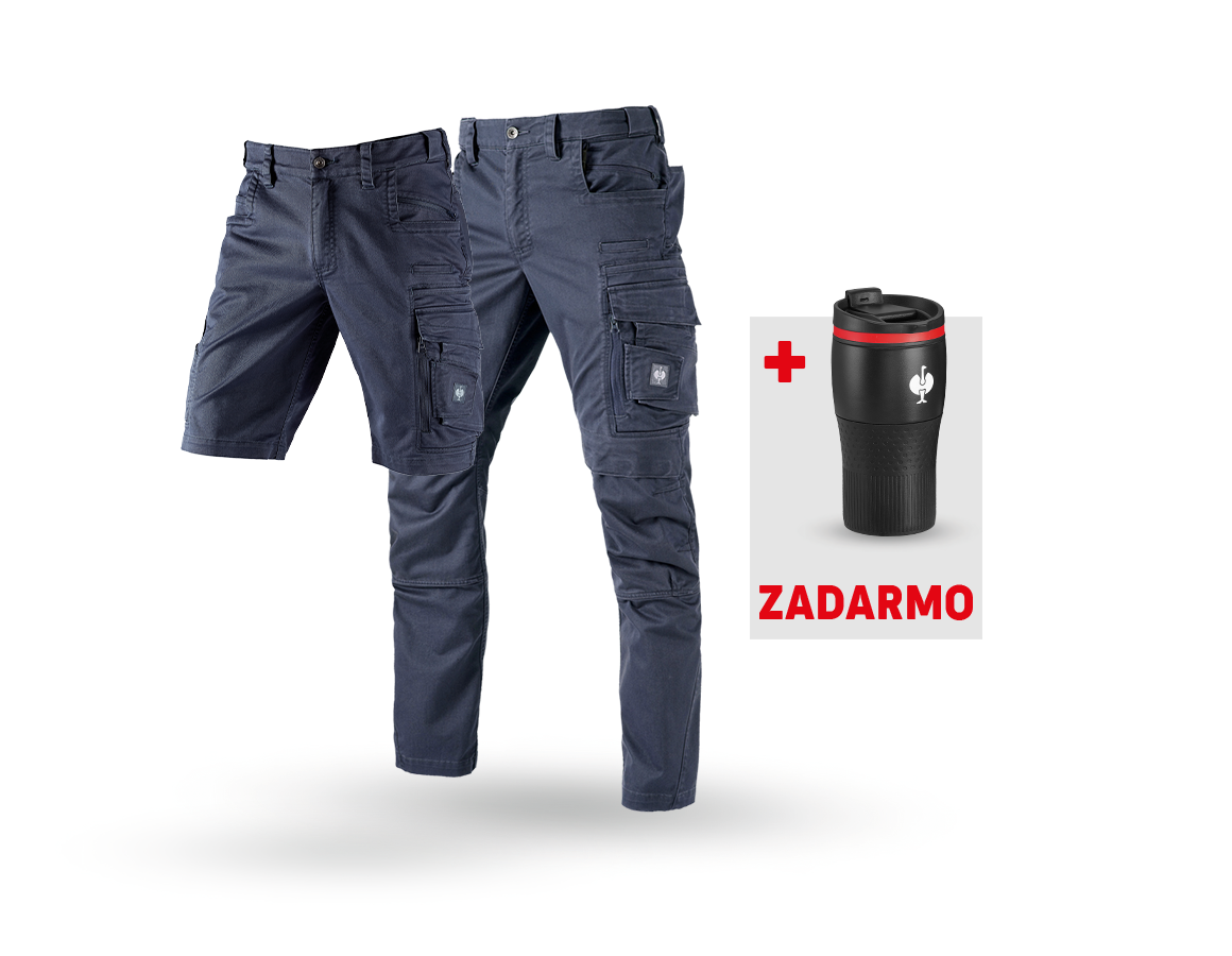 Oblečenie: SÚPRAVA: Nohavice+šortky e.s.motion ten+termopohár + bridlicová modrá