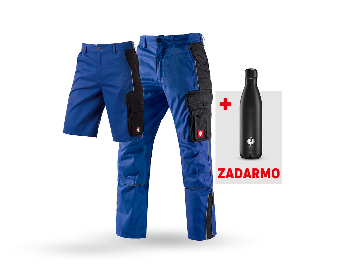 Oblečenie: SÚPRAVA: Nohavice + šortky e.s.active + fľaša + nevadzovo modrá/čierna