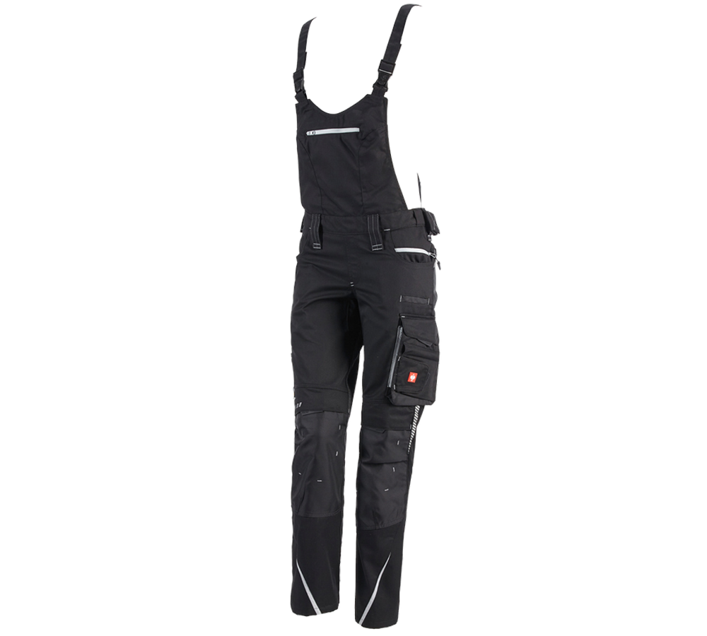 Pracovné nohavice: Dámske nohavice s náprsenkou e.s.motion 2020 + čierna/platinová