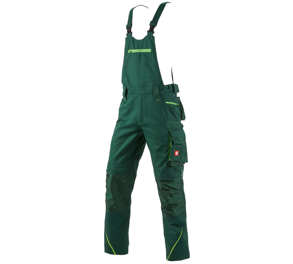 Pracovné nohavice: Nohavice s náprsenkou e.s.motion 2020 + zelená/morská zelená