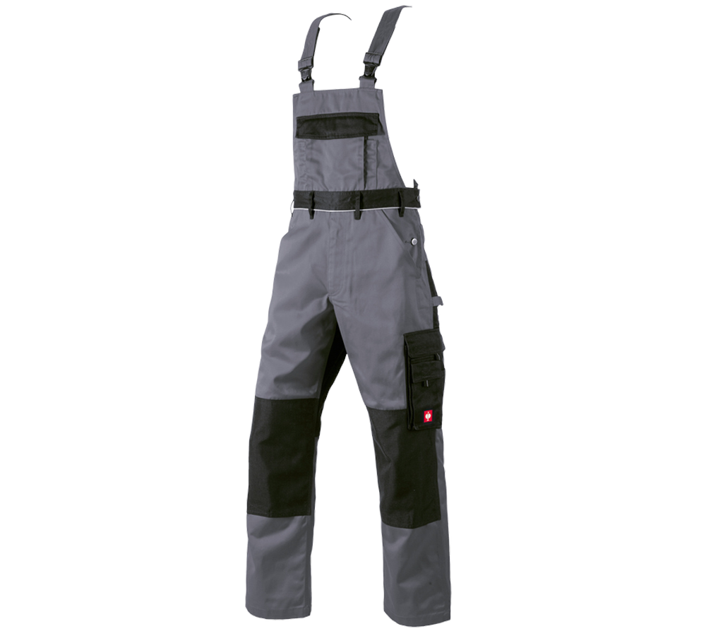 Pracovné nohavice: Nohavice s náprsenkou e.s.image + sivá/čierna