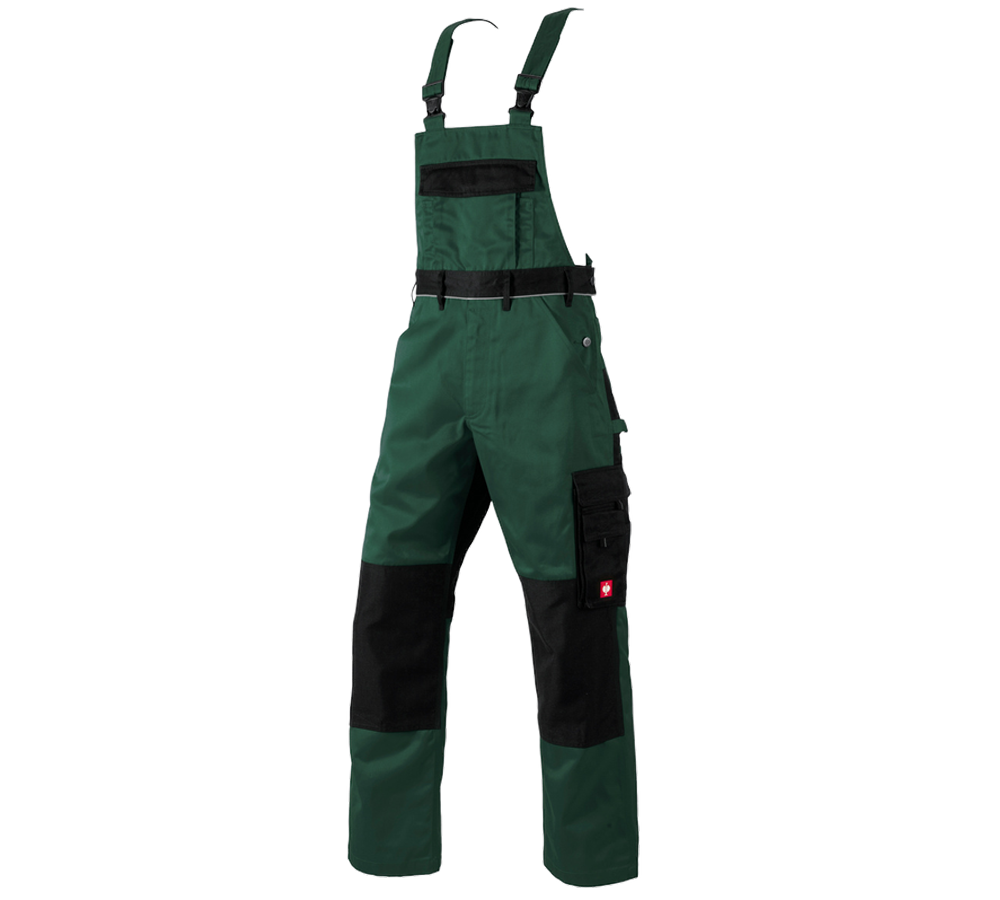 Pracovné nohavice: Nohavice s náprsenkou e.s.image + zelená/čierna