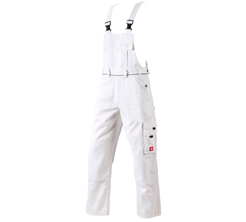 Pracovné nohavice: Nohavice s náprsenkou e.s.classic + biela