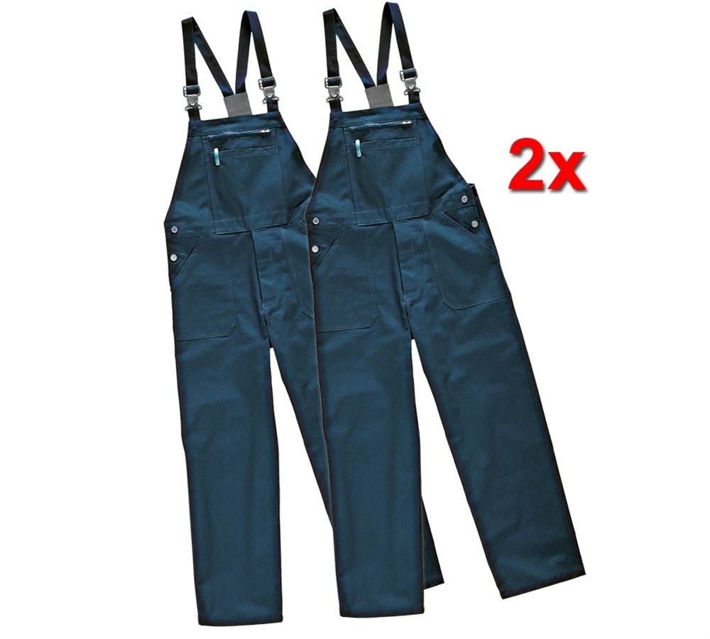 Pracovné nohavice: Nohavice s náprsenkou Basic, balenie 2 ks + tmavomodrá