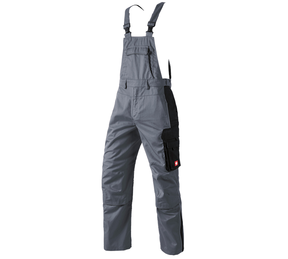 Pracovné nohavice: Nohavice s náprsenkou e.s.active + sivá/čierna