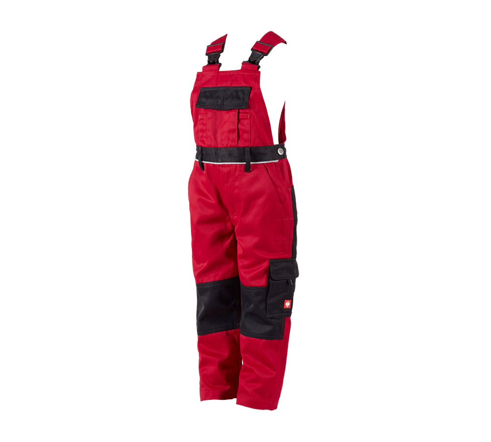Nohavice: Detské nohavice s náprsenkou e.s.image + červená/čierna