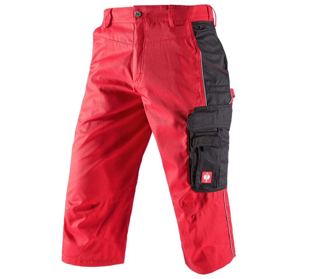 Pracovné nohavice: Pirátske nohavice e.s.active + červená/čierna