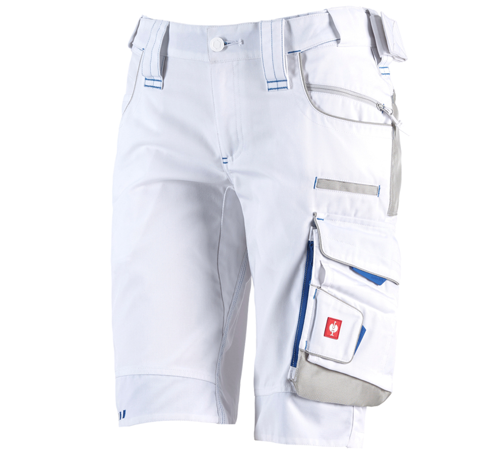 Pracovné nohavice: Šortky e.s.motion 2020, dámske + biela/enciánová modrá