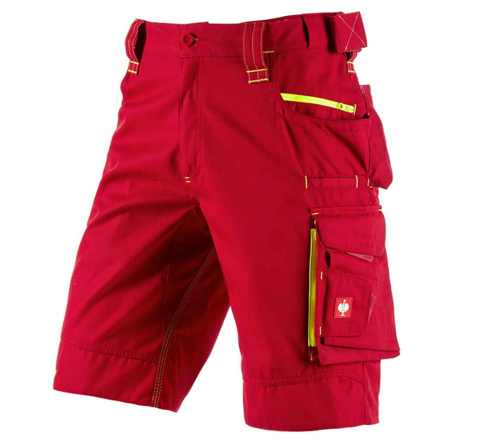 Pracovné nohavice: Šortky e.s.motion 2020 + ohnivá červená/výstražná žltá