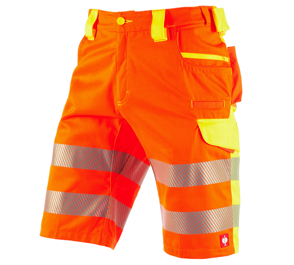 Pracovné nohavice: Reflexné šortky e.s.motion 2020 + výstražná oranžová/výstražná žltá