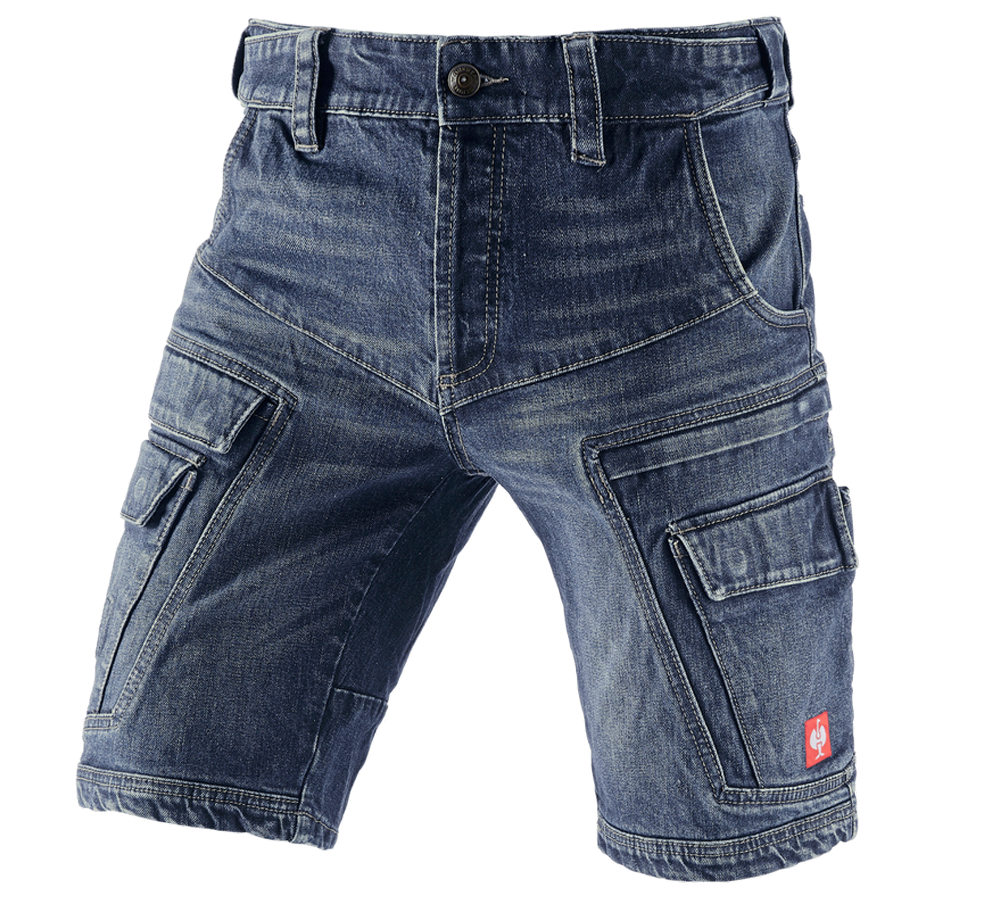 Pracovné nohavice: e.s. cargo pracovné džínsové šortky POWERdenim + darkwashed
