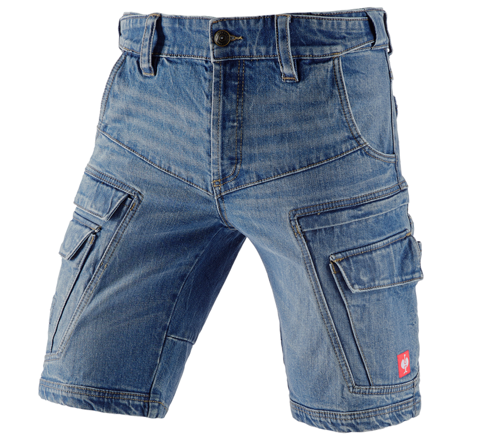 Pracovné nohavice: e.s. cargo pracovné džínsové šortky POWERdenim + stonewashed
