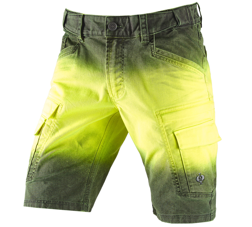 Pracovné nohavice: e.s. Šortky color sprayer + výstražná žltá/čierna