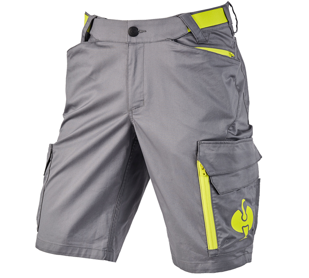 Pracovné nohavice: Šortky e.s.trail + čadičovo sivá/acidová žltá