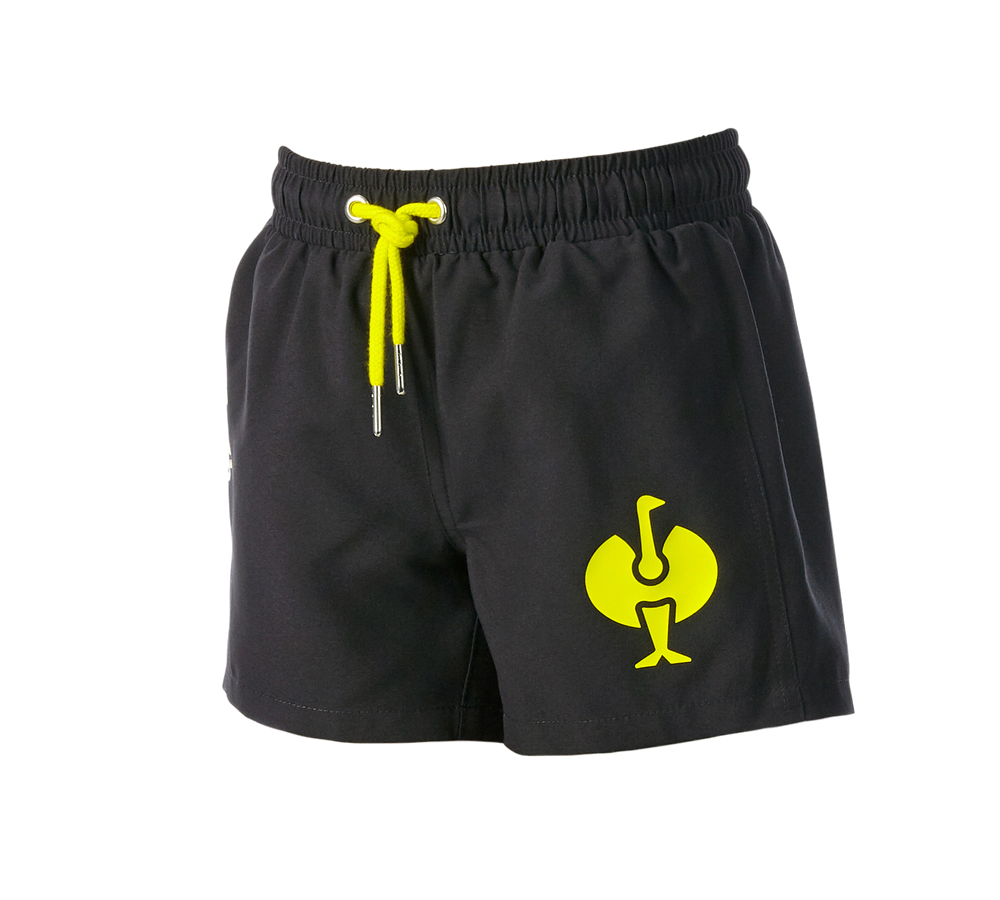 Odevy: Plavecké šortky e.s.trail, detské + čierna/acidová žltá