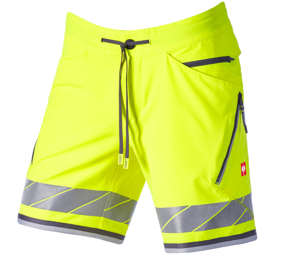 Pracovné nohavice: Reflexné funkčné šortky e.s.ambition + výstražná žltá/antracitová
