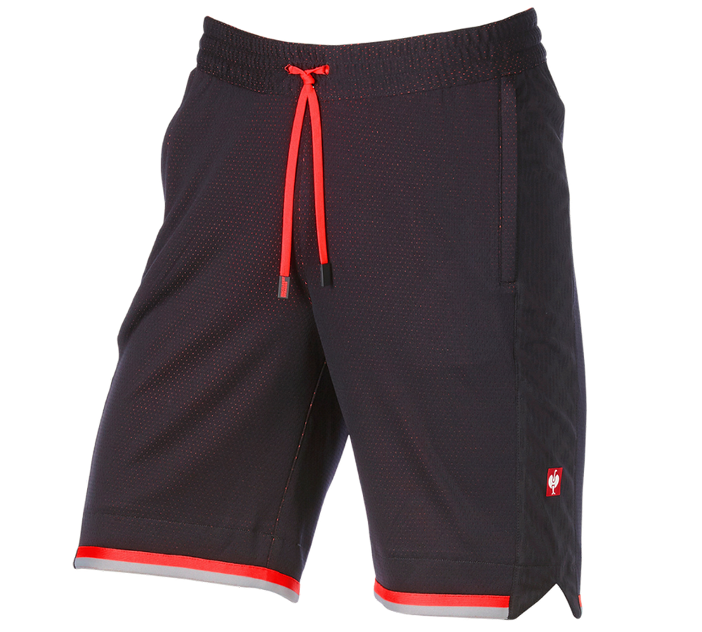 Pracovné nohavice: Funkčné šortky e.s.ambition + čierna/výstražná červená