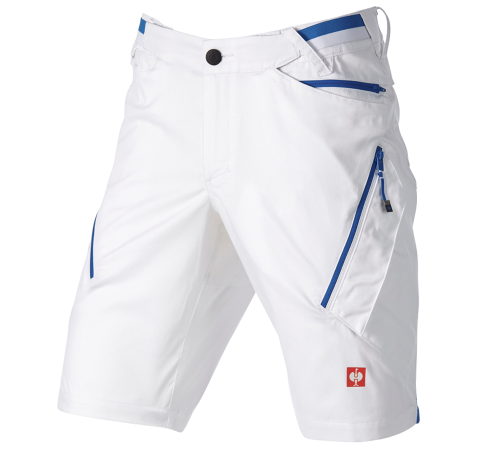 Pracovné nohavice: Šortky s viacerými vreckami e.s.ambition + biela/enciánová modrá