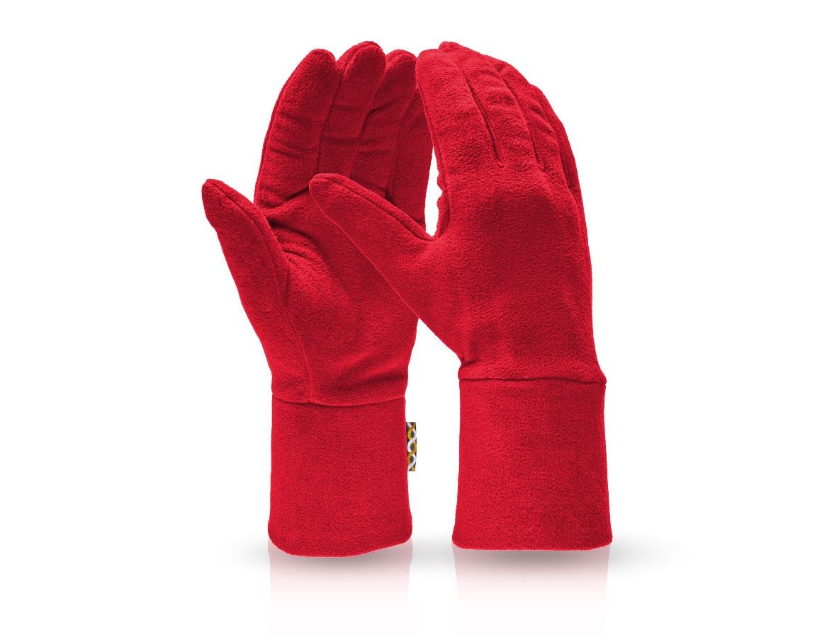 Textil: Rukavice e.s. FIBERTWIN® microfleece + ohnivá červená