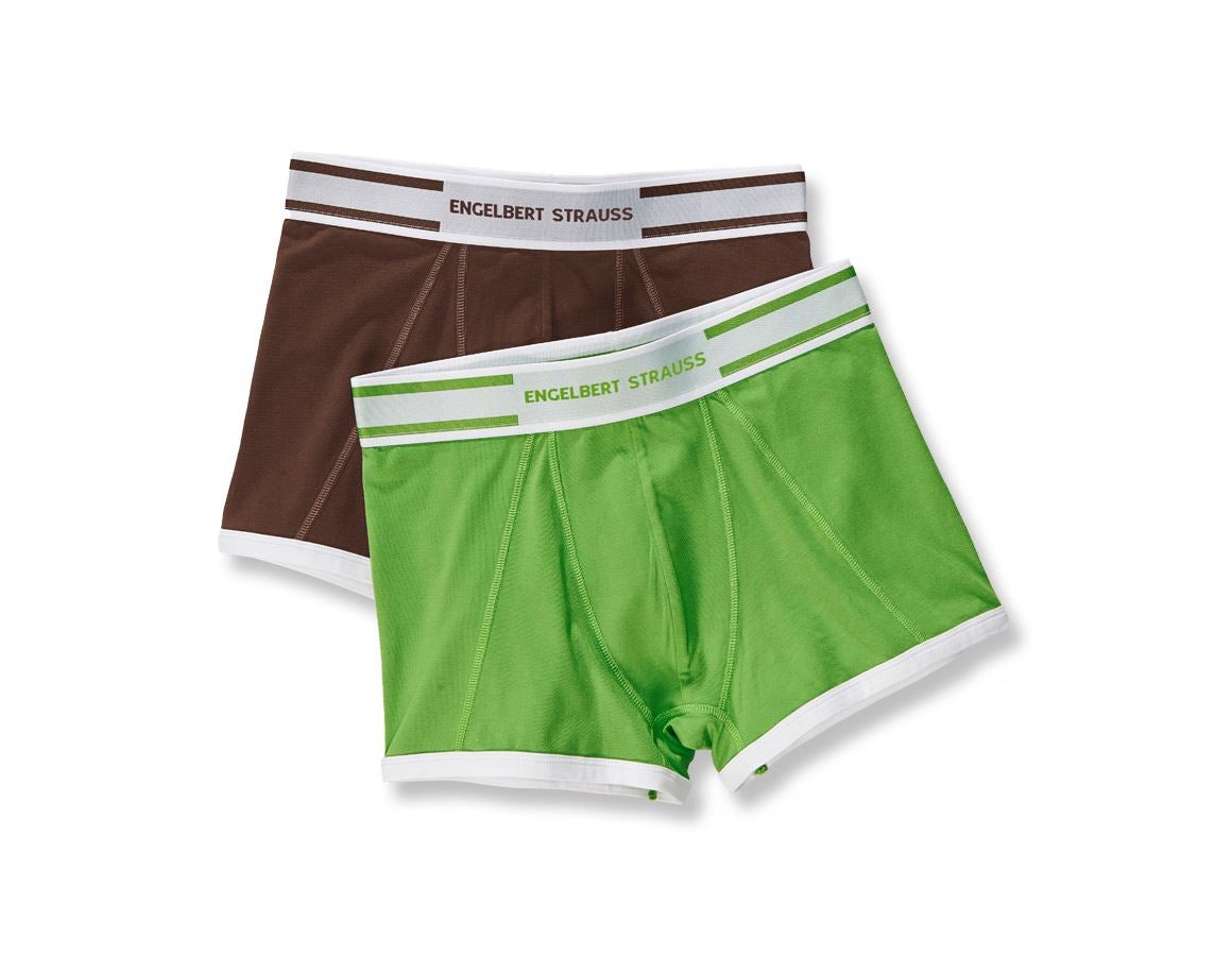 Spodná bielizeň | Termo oblečenie: Boxerky e.s. cotton stretch Colour, balenie 2 ks + gaštanová+morská zelená