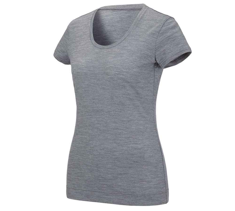 Tričká, pulóvre a košele: Tričko e.s. merino light, dámske + sivá melírovaná