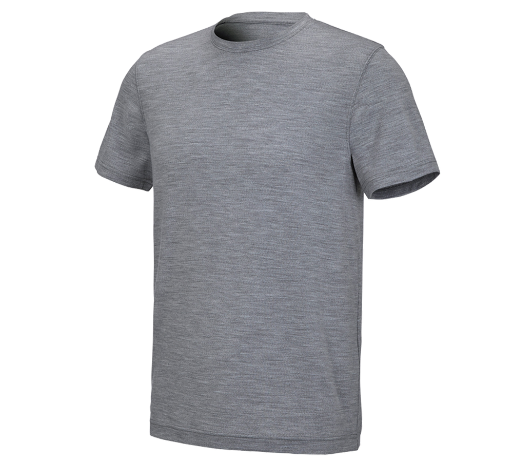 Tričká, pulóvre a košele: Tričko e.s. merino light + sivá melírovaná