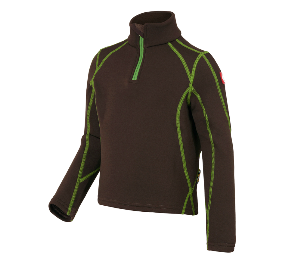 Tričká, pulóvre a košele: Termo strečový funk. sveter e.s.motion 2020,detsk. + gaštanová/morská zelená