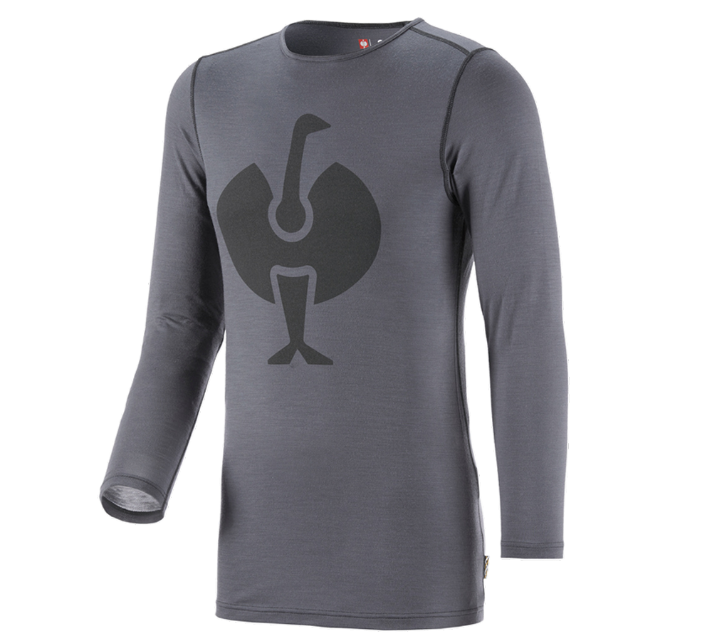 Spodná bielizeň | Termo oblečenie: Tričko s dlhým rukávom e.s. merino, pánske + cementová/grafitová