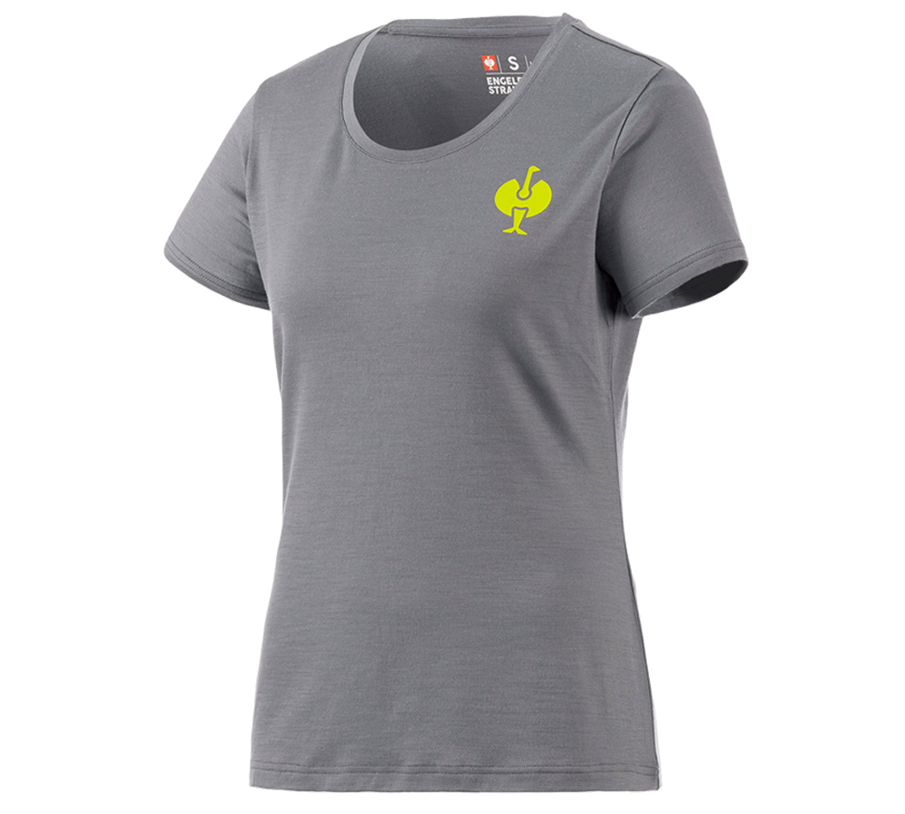 Tričká, pulóvre a košele: Tričko Merino e.s.trail, dámske + čadičovo sivá/acidová žltá