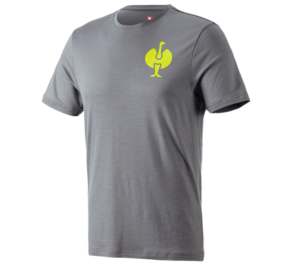 Tričká, pulóvre a košele: Tričko Merino e.s.trail + čadičovo sivá/acidová žltá