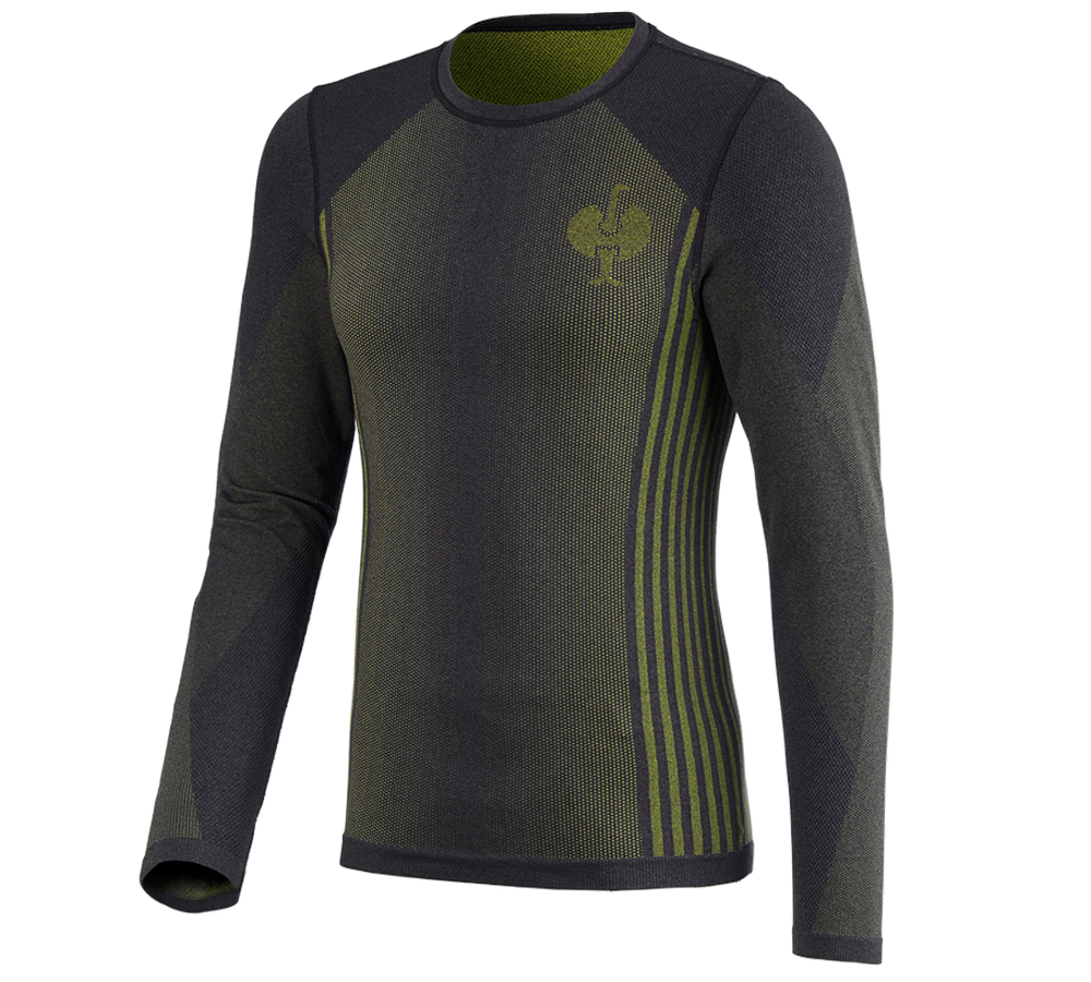 Spodná bielizeň | Termo oblečenie: Funkčné tričko s dlhými rukávmi e.s.trail seamless + čierna/acidová žltá