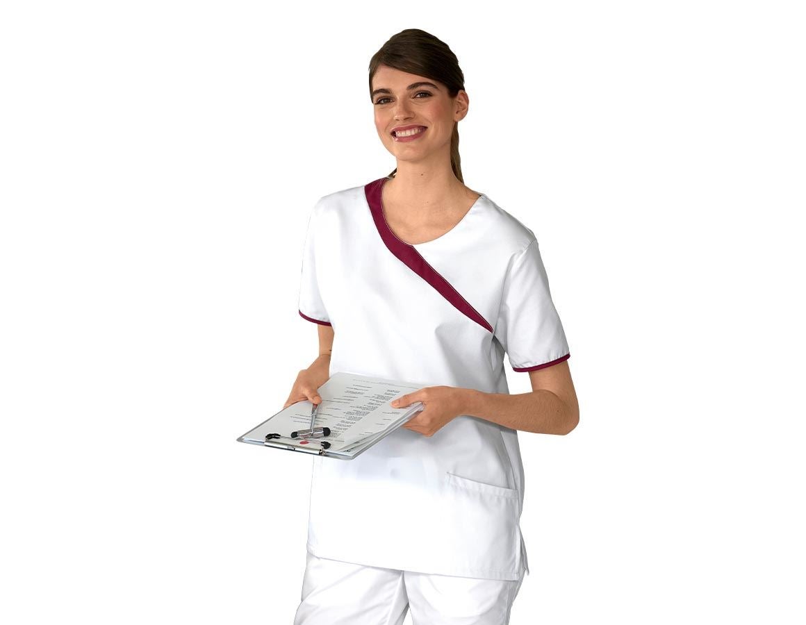 Tričká, pulóvre a košele: Pracovná košeľa Maren + biela/bordová
