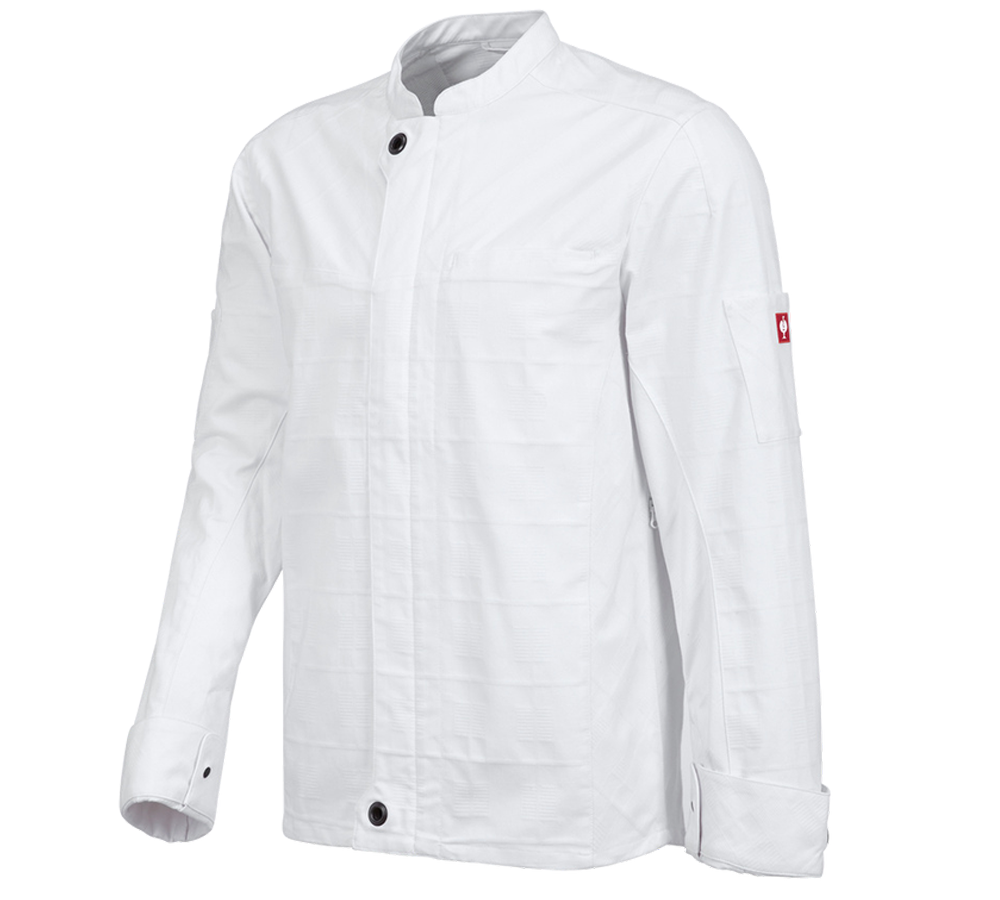 Tričká, pulóvre a košele: Pracovná bunda s dlhým rukávom e.s.fusion, pánska + biela