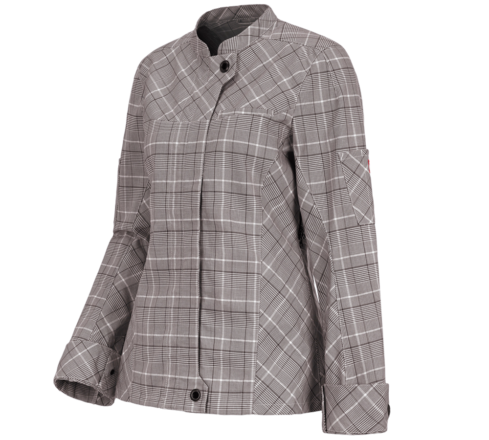 Tričká, pulóvre a košele: Pracovná bunda s dlhým rukávom e.s.fusion, dámska + gaštanová/biela