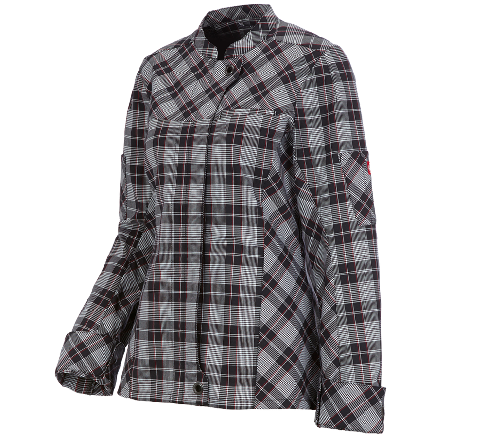 Tričká, pulóvre a košele: Pracovná bunda s dlhým rukávom e.s.fusion, dámska + čierna/biela/červená