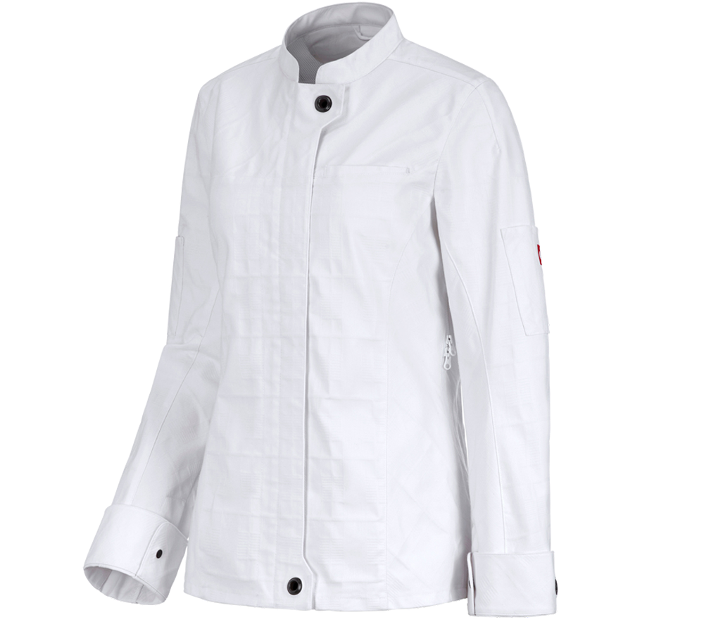 Tričká, pulóvre a košele: Pracovná bunda s dlhým rukávom e.s.fusion, dámska + biela