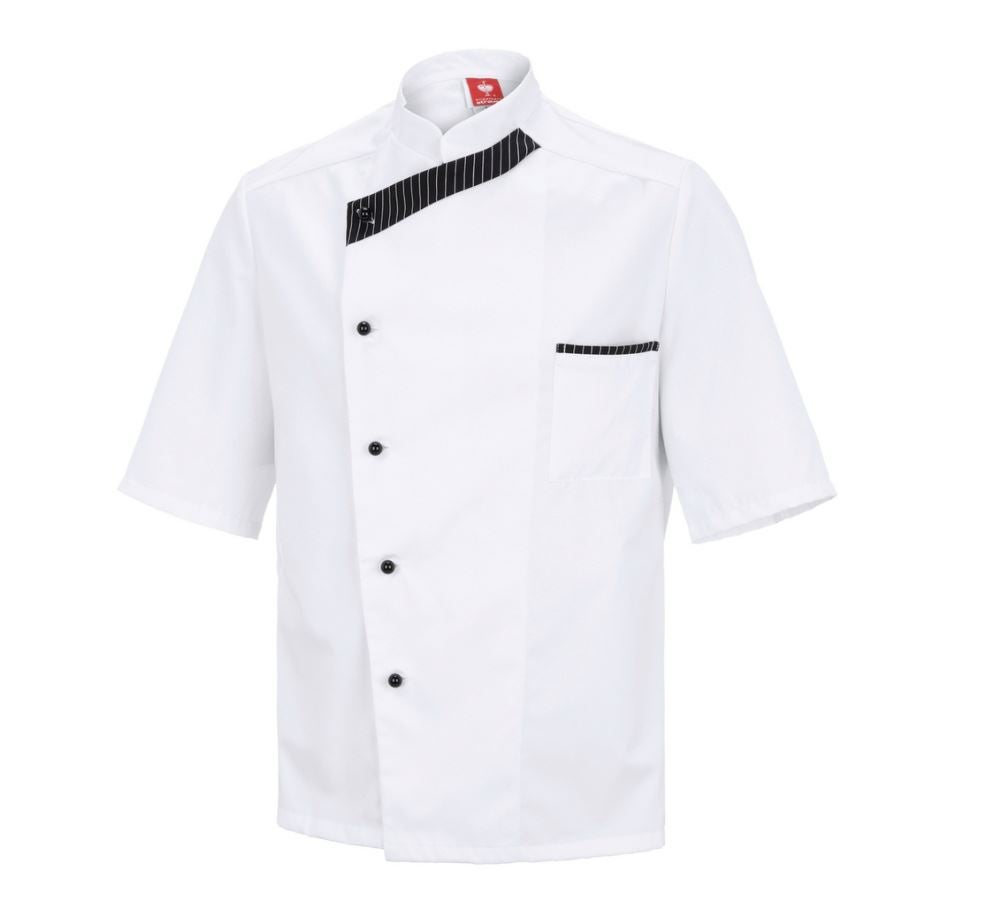 Témy: Kuchárska bunda Elegance, s polovičným rukávom + biela/čierna