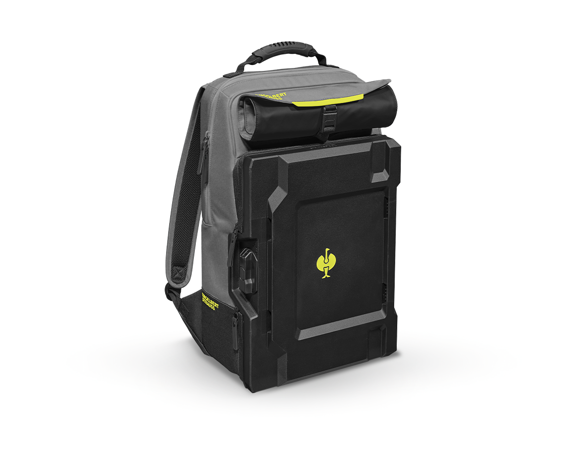 Systém STRAUSSbox: STRAUSSbox batoh + čadičovo sivá/acidová žltá