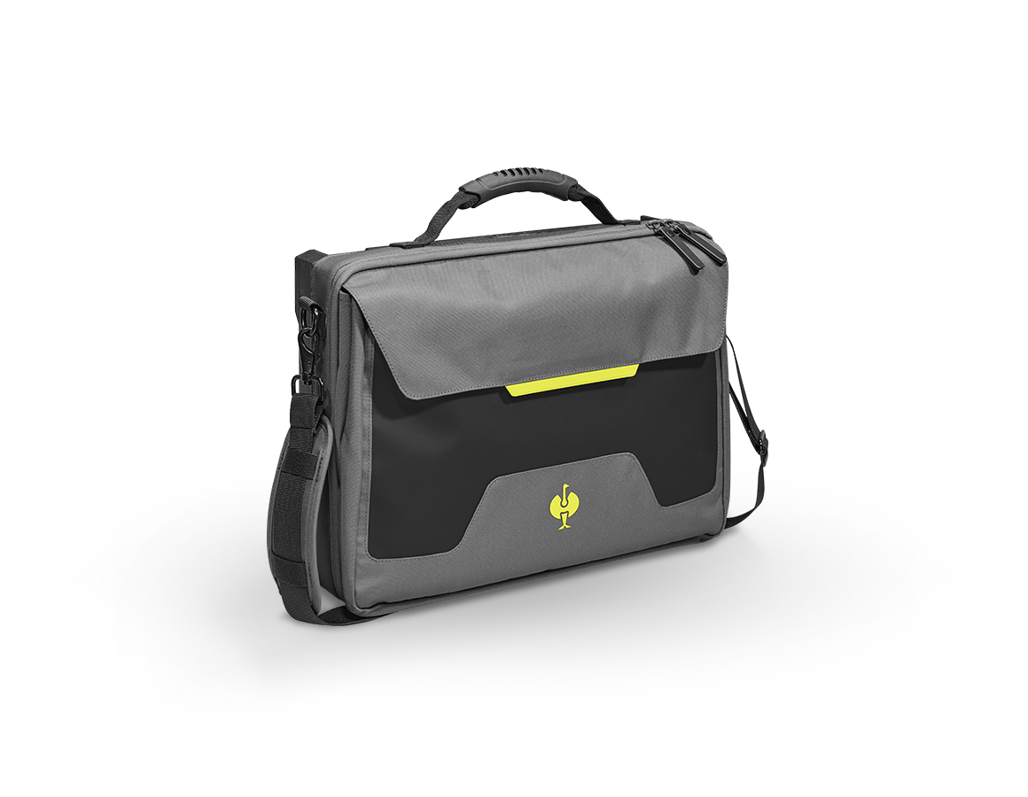 Doplnky: STRAUSSbox taška na notebook + čadičovo sivá/acidová žltá