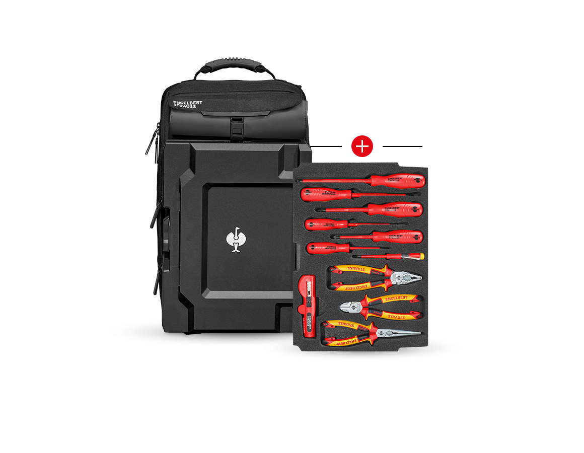 Nástroje: Vložka Elektro Classic + batoh STRAUSSbox + čierna