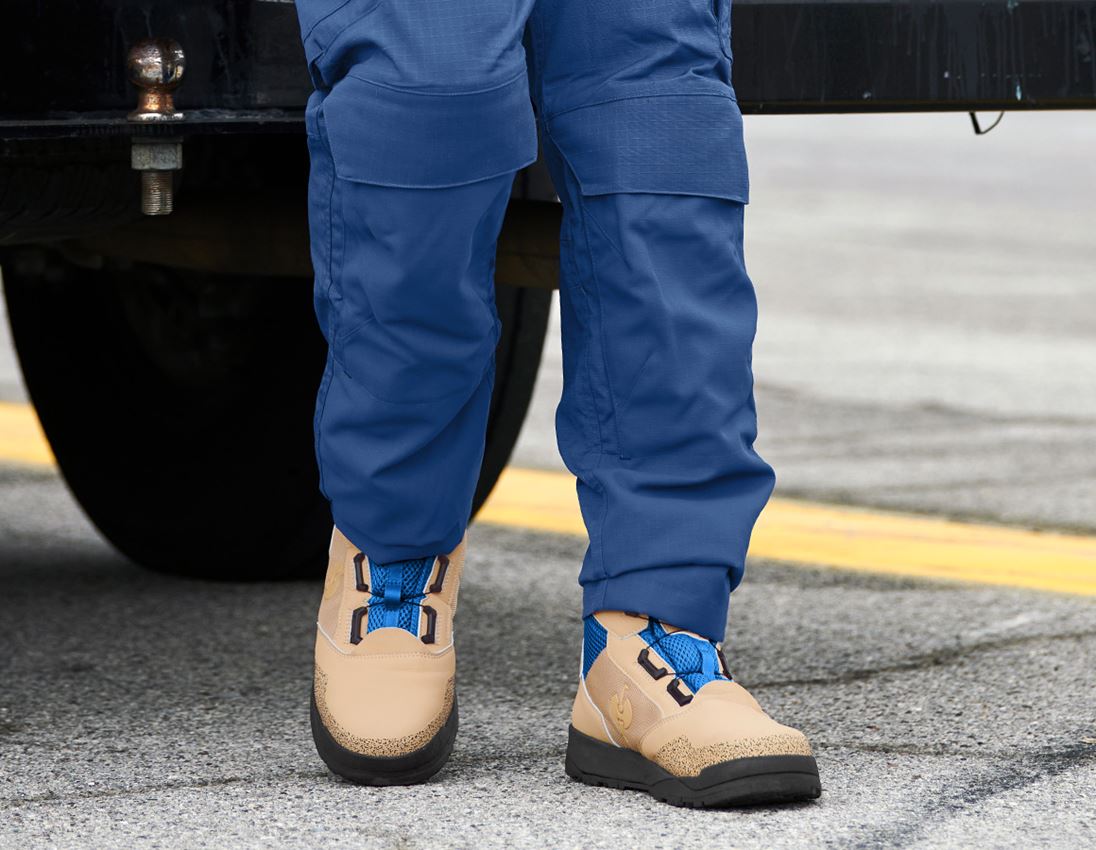 S1: S1 Bezpečnostná obuv e.s. Nakuru mid + neutrálna béžová/enciánová modrá 1